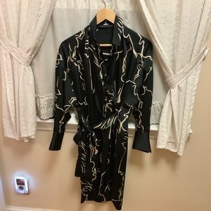 Zara Black Satin Dress Size S